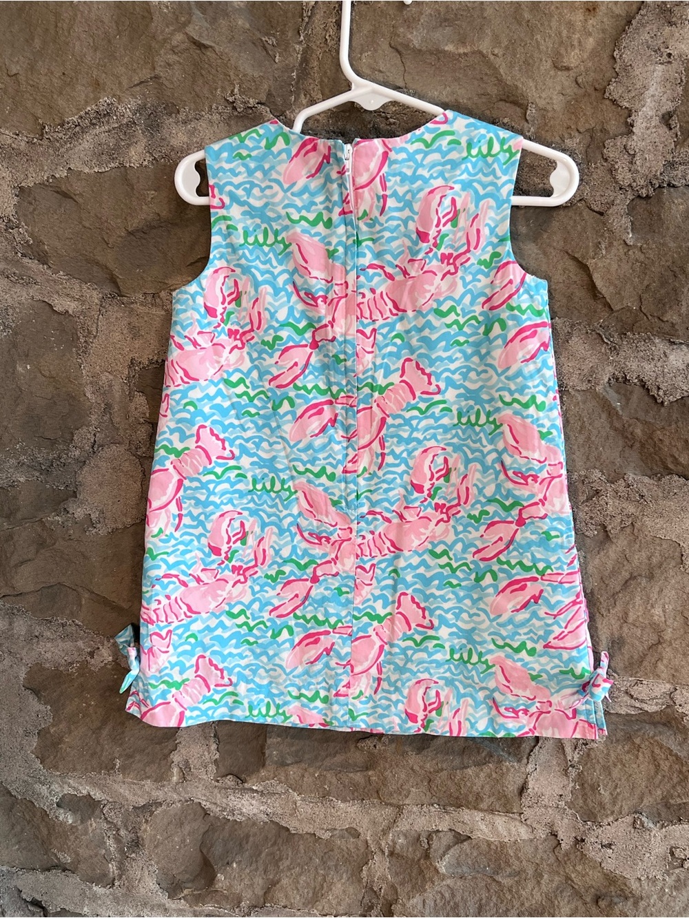 Size 3T Alina Lilly Pulitzer Pink Lobster Print Shift Dress - Picture 5 of 10